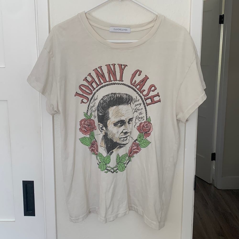 Boutique Daydreamer Johnny cash oversized band t-shirt size large
